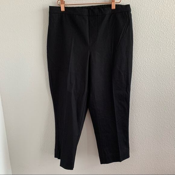 Isaac Mizrahi Live Black Pull On Pants Casual Office Modest Mature 12 - Picture 1 of 9